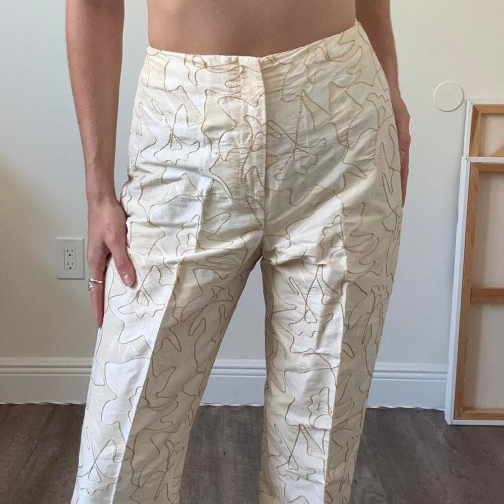 Unbranded Women's Cream and Yellow Trousers
